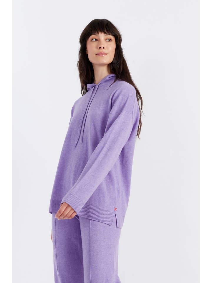 Chinti & Parker - Wholesale Hoodie - Women's - Lavender Wool-Cashmere Relaxed Hoodie