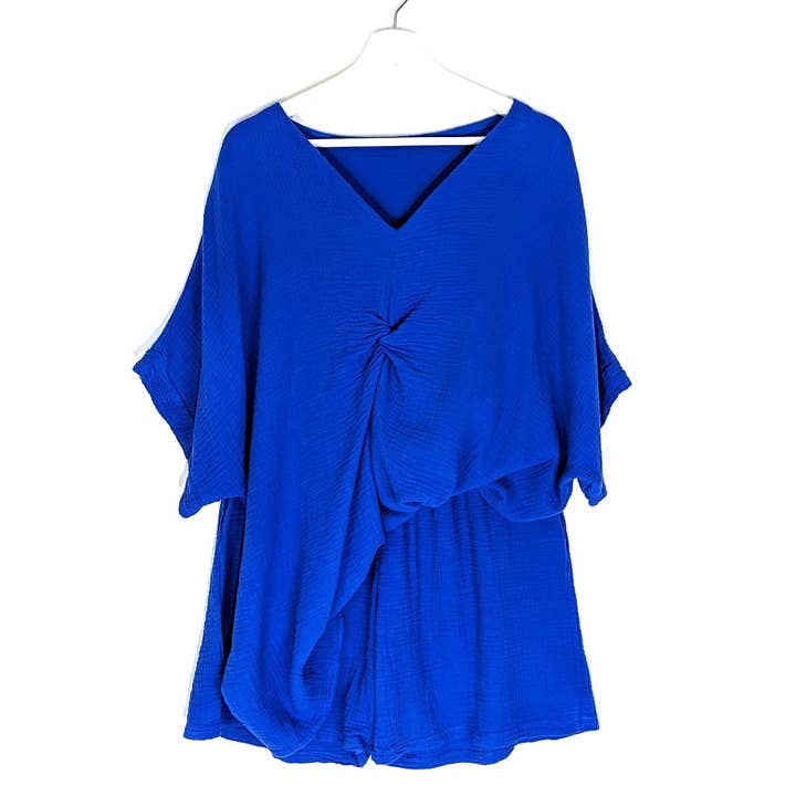 Tempest Designs - Wholesale Lounge Set - Women's - Roomy waffle cotton twist front top and shorts set (L-XL)