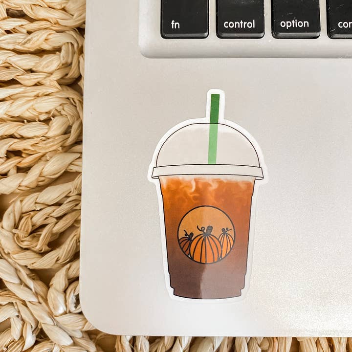 Pumpkin Spice Frappe Sticker for wholesale by Allegra Paper Co.