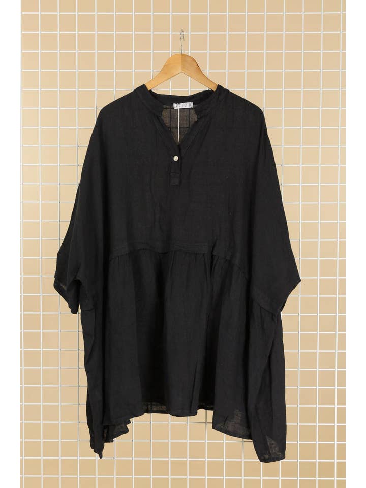 la maison des fibres naturelles - Venta al por mayor Túnica - Mujer - Túnica amplia de lino 68369 flora 100% TÚNICA DE LINO20