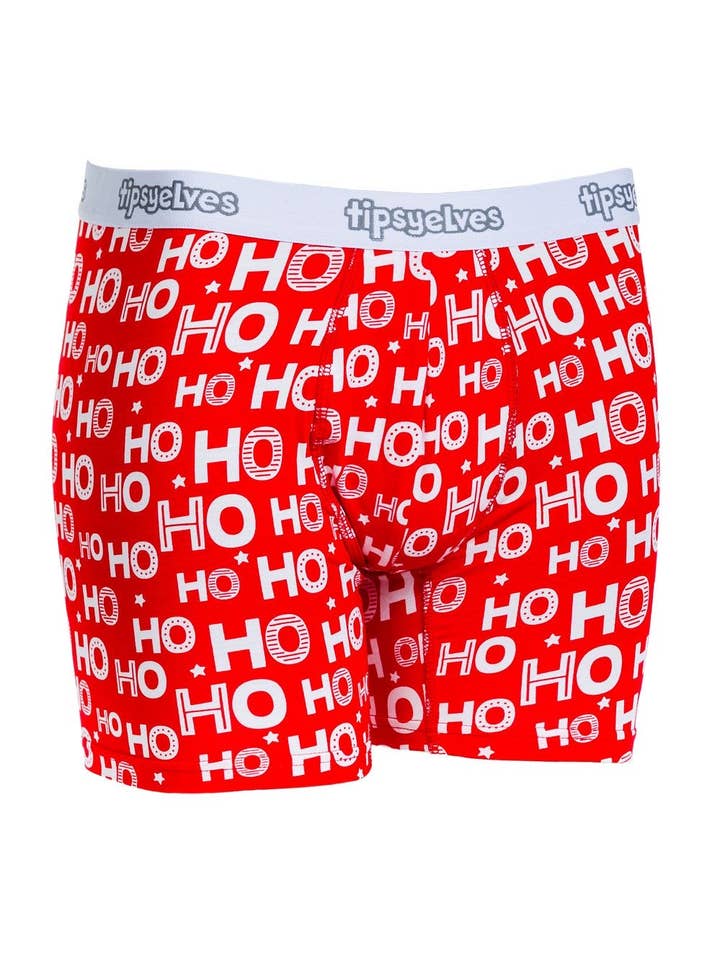 Heren boxershort met Ho Ho Ho kerstprint voor wholesale door Tipsy Elves
