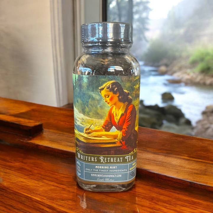Montana Farmacy - Wholesale Loose Tea - Writers Retreat Mountain Morning Mint Tea Inspirational Jar