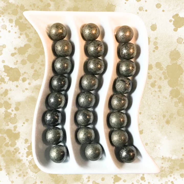 Sfere di Pietra Naturale di PIRITE 20mm - Scheda Informativa Disponibile per la vendita all'ingrosso da parte di Essential Wellness - Body, Mind, Spirit