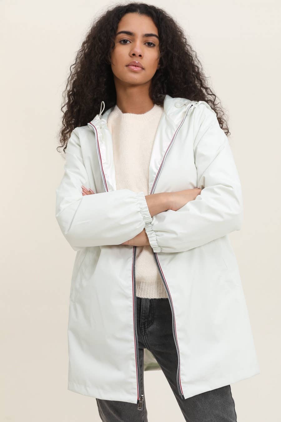 Attrait Paris - Wholesale Raincoat - Women's - Long reversible hooded waterproof jacket25