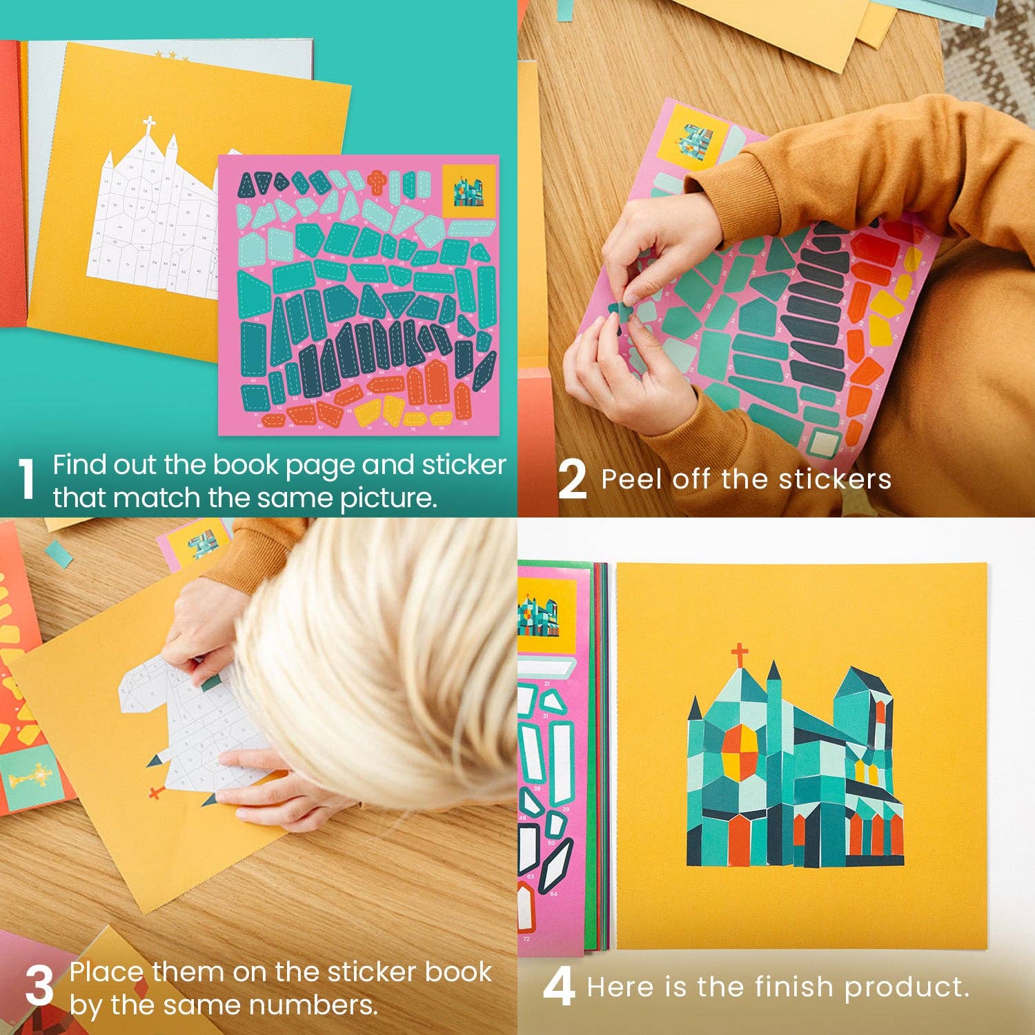 Catholic Family Crate® – wholesale Sticker – Child & baby – Pray by Sticker: Paint-by-Number Sticker Book6