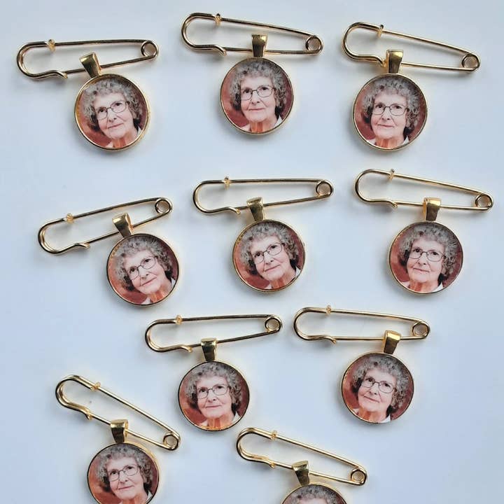 Over the Moon Bridal - Wholesale Brooch - Bulk Memorial Pins, Custom Memorial Pins Bulk Order or Event