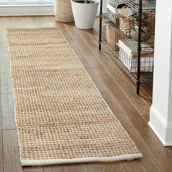 Monterey Jute/Cotton Runner Rug-Natural Jute/Ivory-2'x7' for wholesale by chardin home