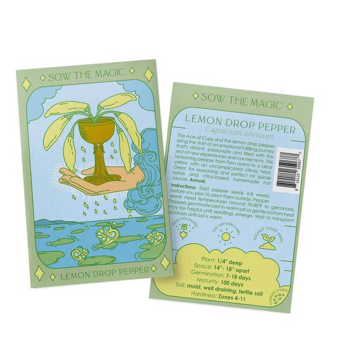 Sow the Magic - Wholesale Plant Seeds - Lemon Drop Pepper Tarot Garden + Gift Seed Packet