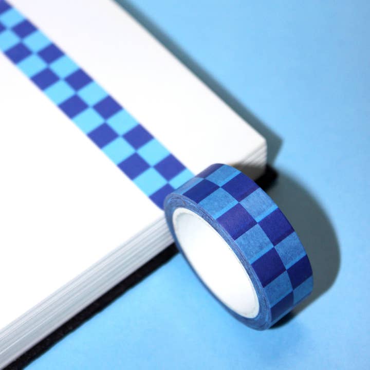 New Heights Studio - Wholesale Washi Tape - "Checkered Blueberry" Y2K Aesthetic Checkerboard Washi Tape