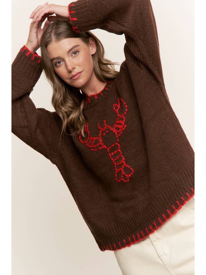 Sweet Generis - Wholesale Knitted jumper – Women′s - MY LOVELY LOBSTER CASUAL PULLOVER SWEATER38