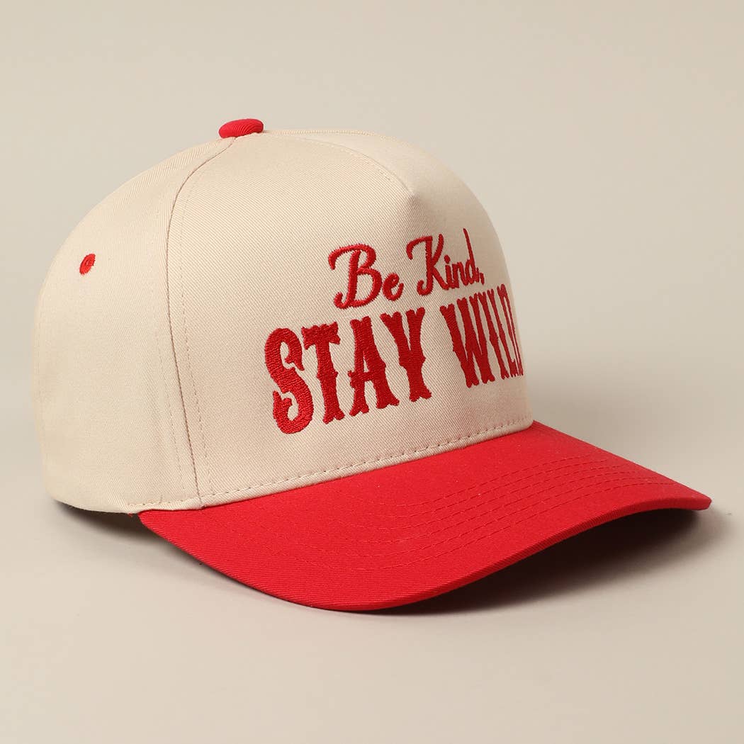 Fashion City - Wholesale Trucker Hat - Unisex - Be Kind Stay Wild Lettering Embroidery Trucker Hat16