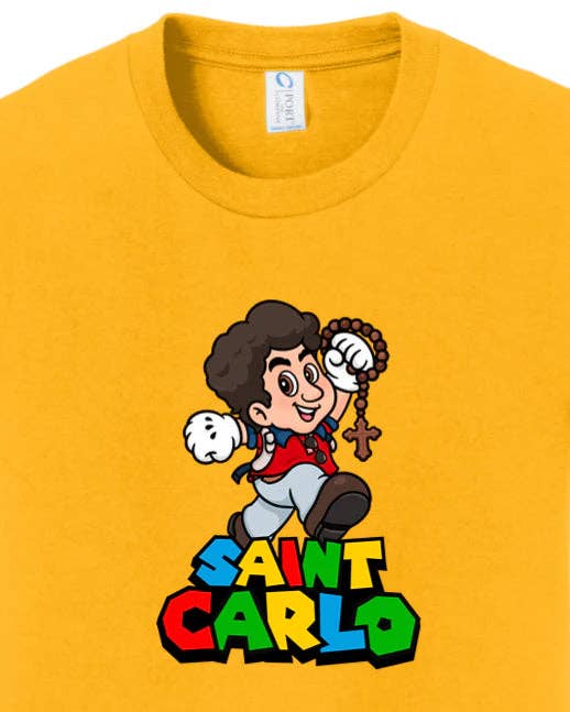 Sock Religious - Wholesale Screen Printed T-Shirt - Kids - Super St. Carlo Acutis Youth T-Shirt3