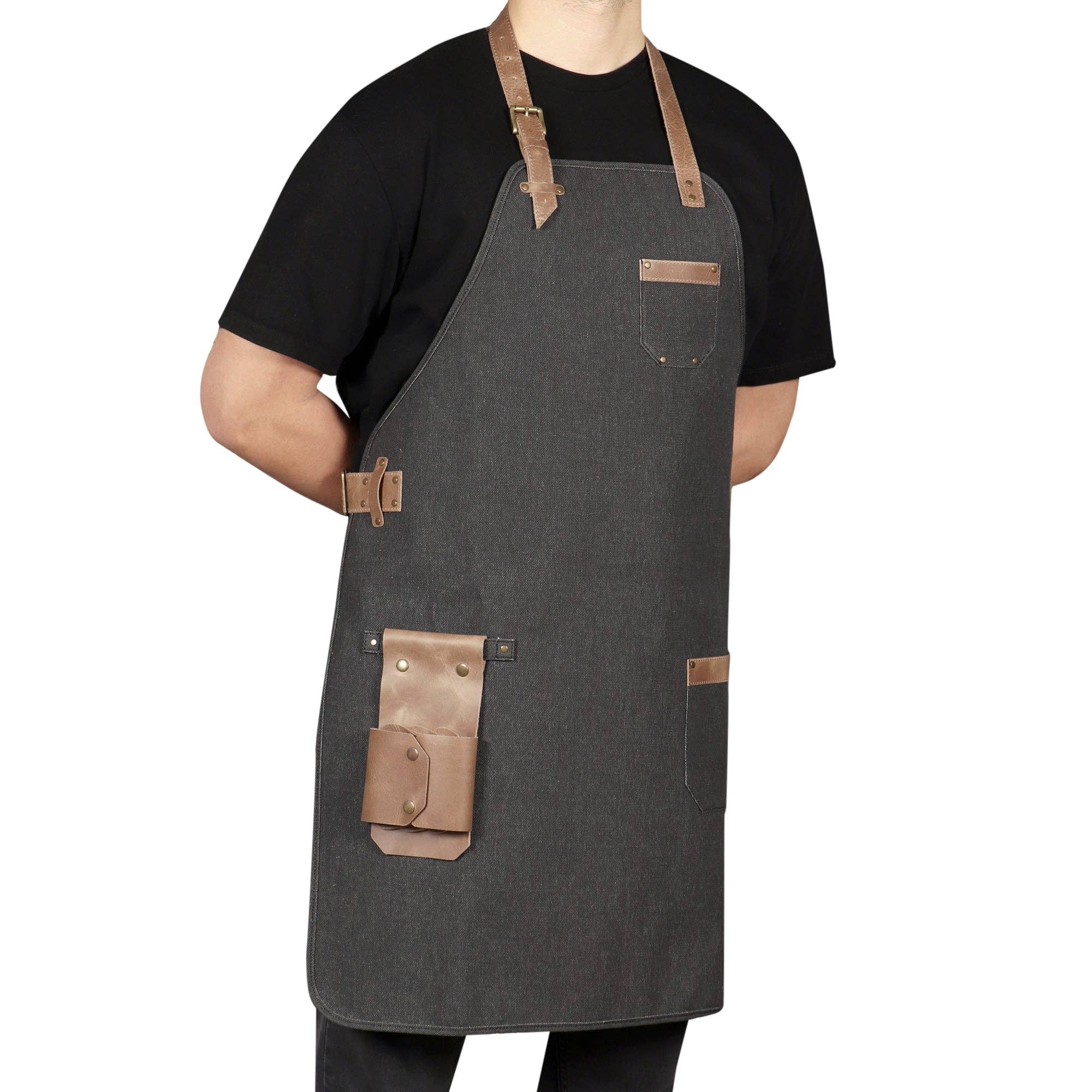 Londo - Wholesale Apron - Otto Angelino Personalized Canvas Cooking Apron, Working Apron with Customization, Workshop Apron with Pockets, Woodworking Apron with Tool Pockets1