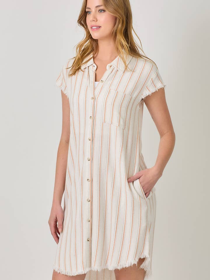 60927 Frayed Edge Shirt Dress for wholesale by Mystree