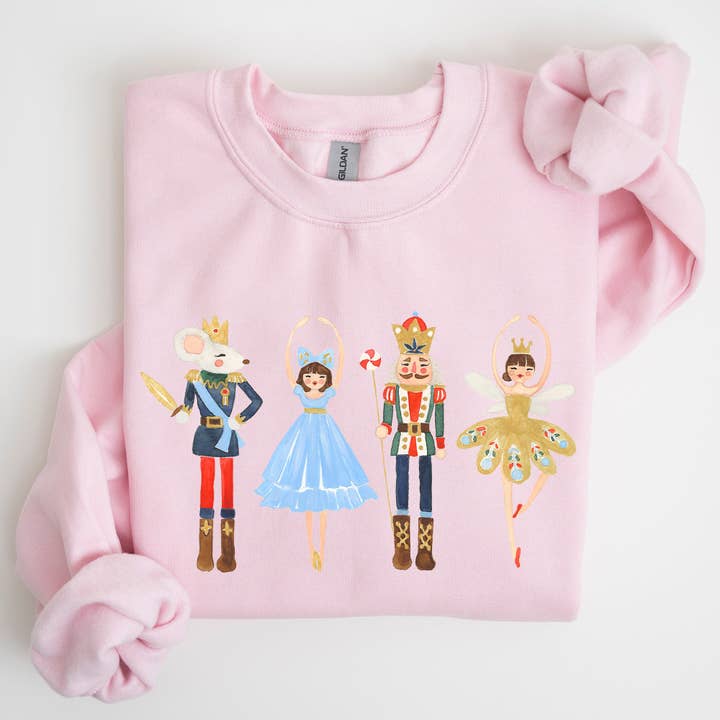 Refinery Number One LLC – wholesale Sweatshirt med tryck - Dam – Nötknäpparen, jul, sockerplommonfe, baletttröja