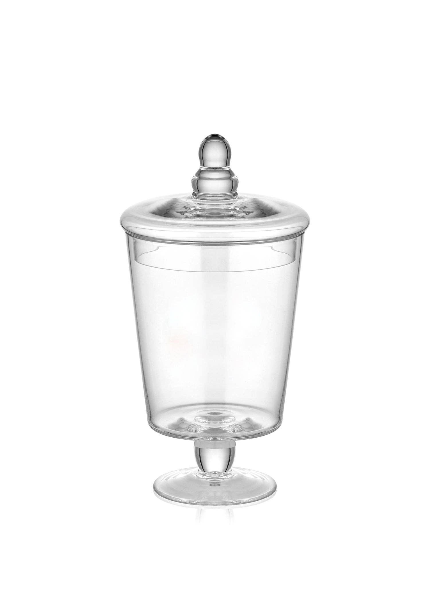 Rozi – wholesale Apothecary jar – Footed Glass Jar With Lid0