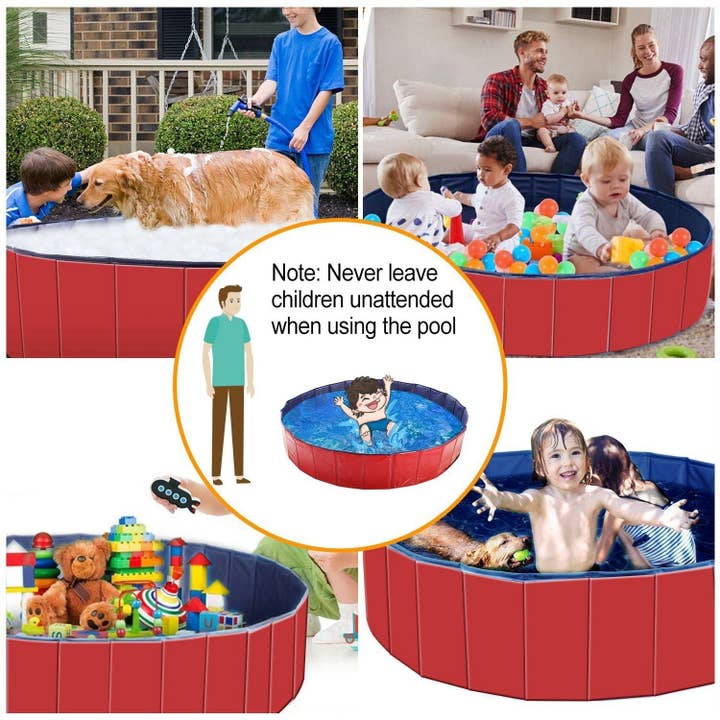 Naomi's Happy Place Shop – wholesale Inflatables – Foldable Pet Swimming Pool PVC Kiddie Baby Dog Swim Pool Bathing Tub Playmat Kids Pools15