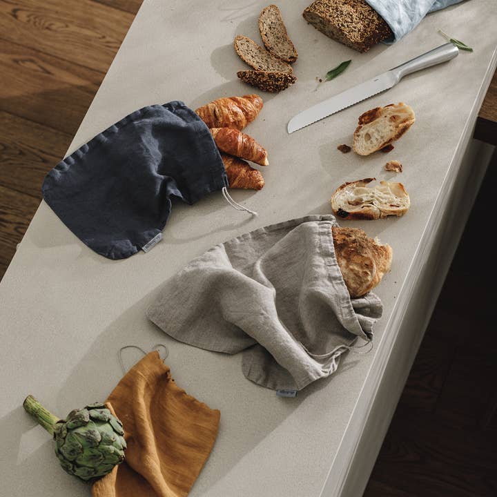 dodesign - Wholesale Food Storage Wrap/Bag - Bread keeping bag / Midnight / Large (30x40cm), 100% linen7