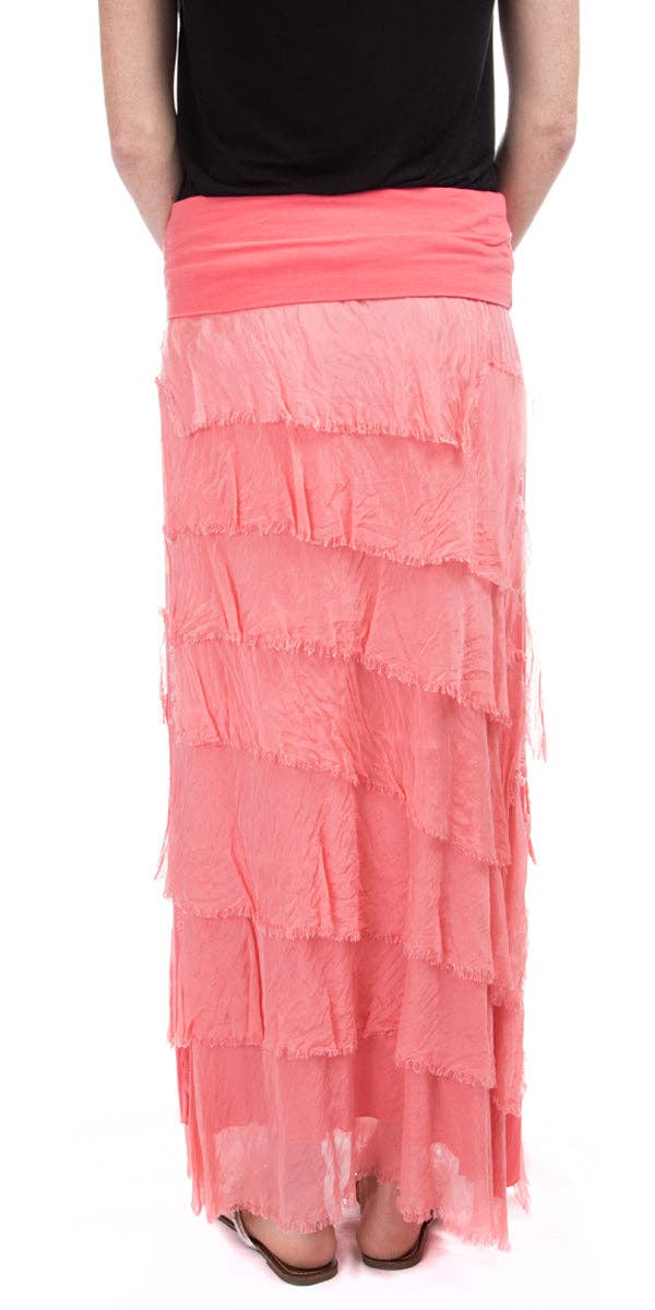 Gigi Moda - Vente Jupe – femme - Jupe volantée longue en soie65