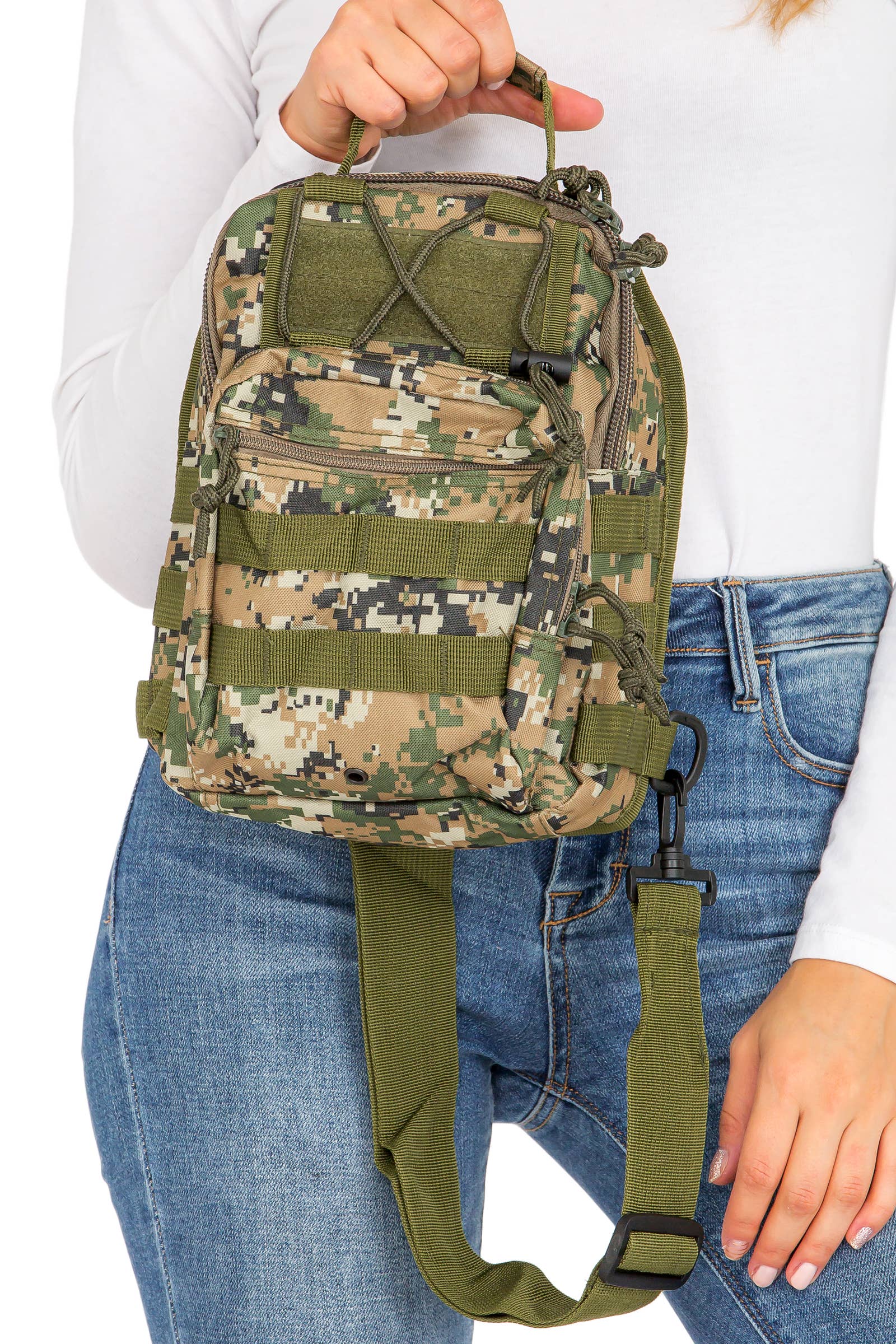 Cap Zone - Venta al por mayor Bolsos bandolera - Unisex - Bolso de Bandolera Táctico de Alta Resistencia con Camuflaje Digital9