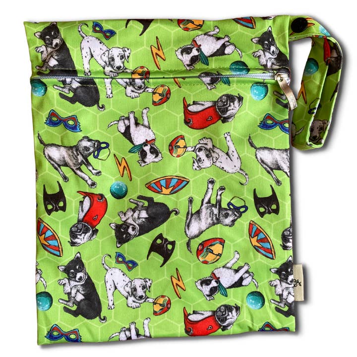 Earthside Eco Bums - Wholesale Wet Bag - Kids & Baby - 'Poochie Power' Mini Wet Bag