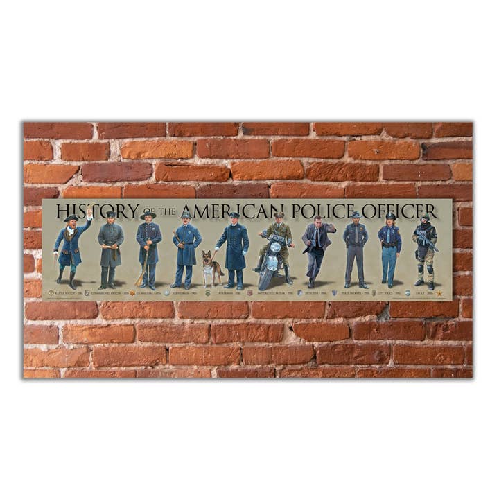 History America - Wholesale Art Print - History of the American Police Officer - Unframed 6" x 24"