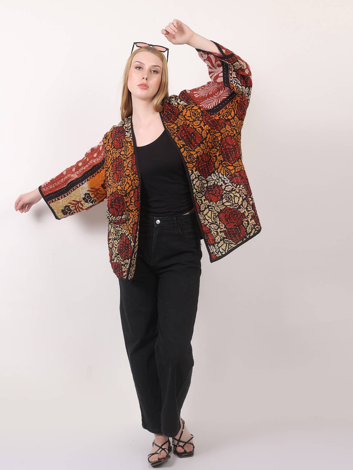 Wevez - Wholesale Jacket - Women's - Women's Kantha Kimono Printed Jacket Wholesale Lot Assorted10