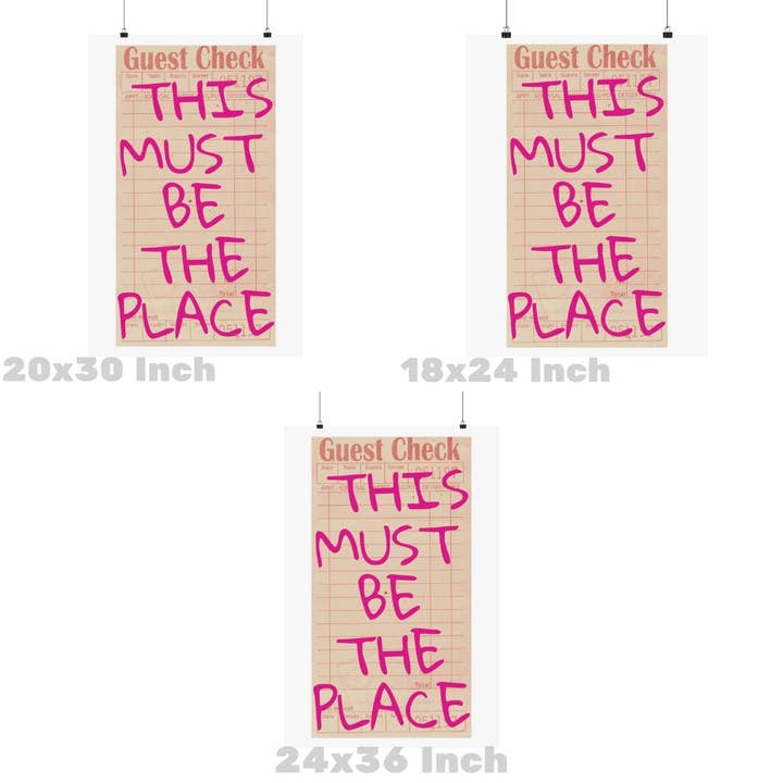 Honey Coast Print Co. - Wholesale Art Print - This Must Be the Place Guest Check Wall Art Prints