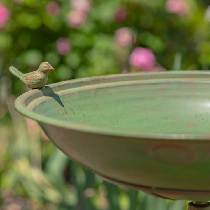 Zaer Ltd. International - Wholesale Bird Bath - Pedestal Birdbath with Little Bird Detail - 3 Options1