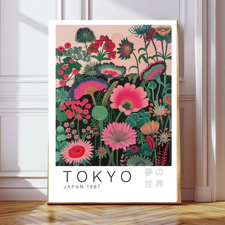 Japanese Yayoi Kusuma Inspired Flowers Art Print    for wholesale by Kumo Art Prints