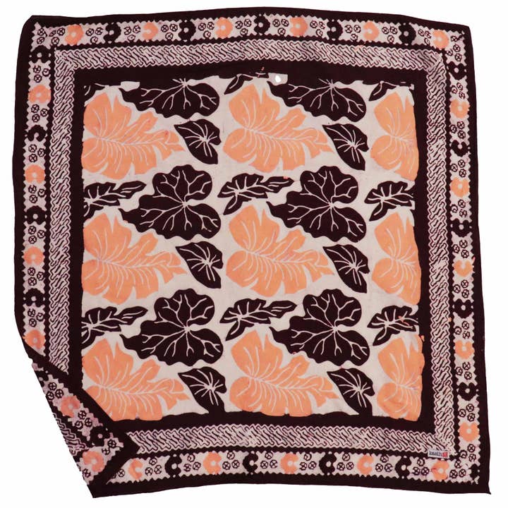 Bandana Batik Tingida à Mão, 100% Algodão Suave, Folha Caída por atacado de Kasih Co-op