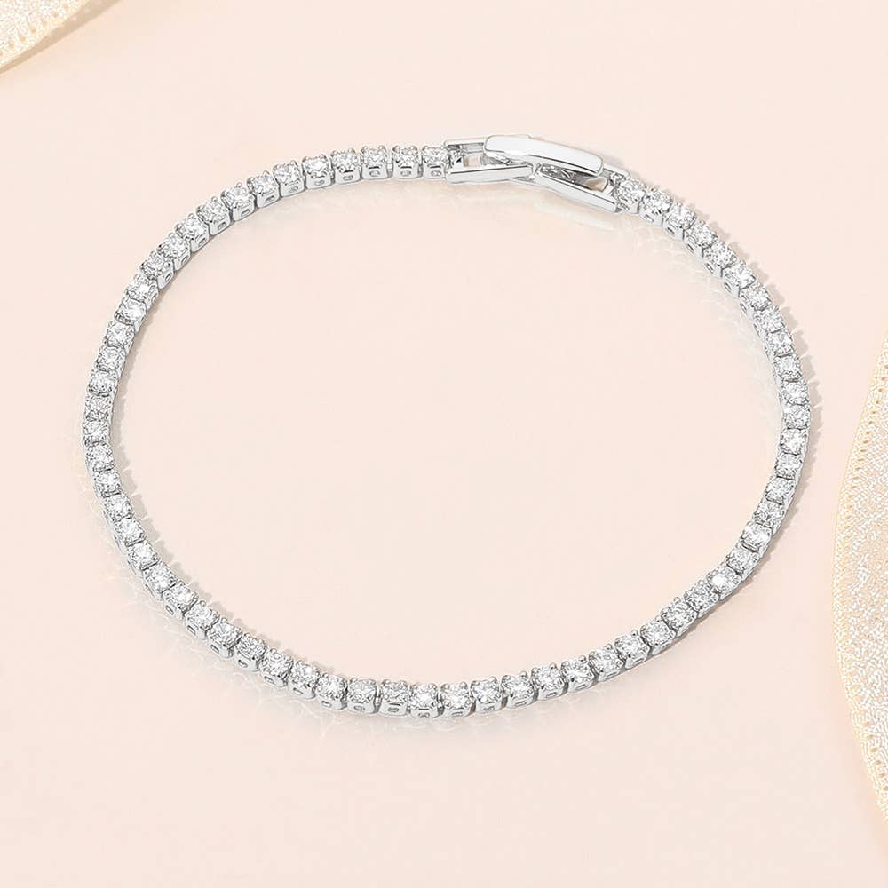 Sensibling Corp. - Vendita all'ingrosso Bracciali tennis - Bracciale a catena tennis classico placcato in oro 18K3