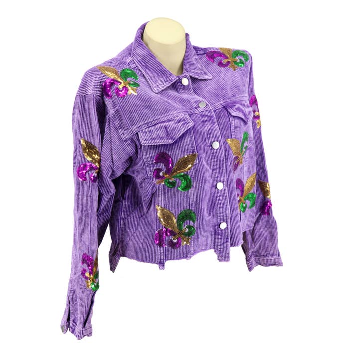 Western Fashion - Wholesale Denim Jacket - Women's - Fleur de lis corduroy jacket0