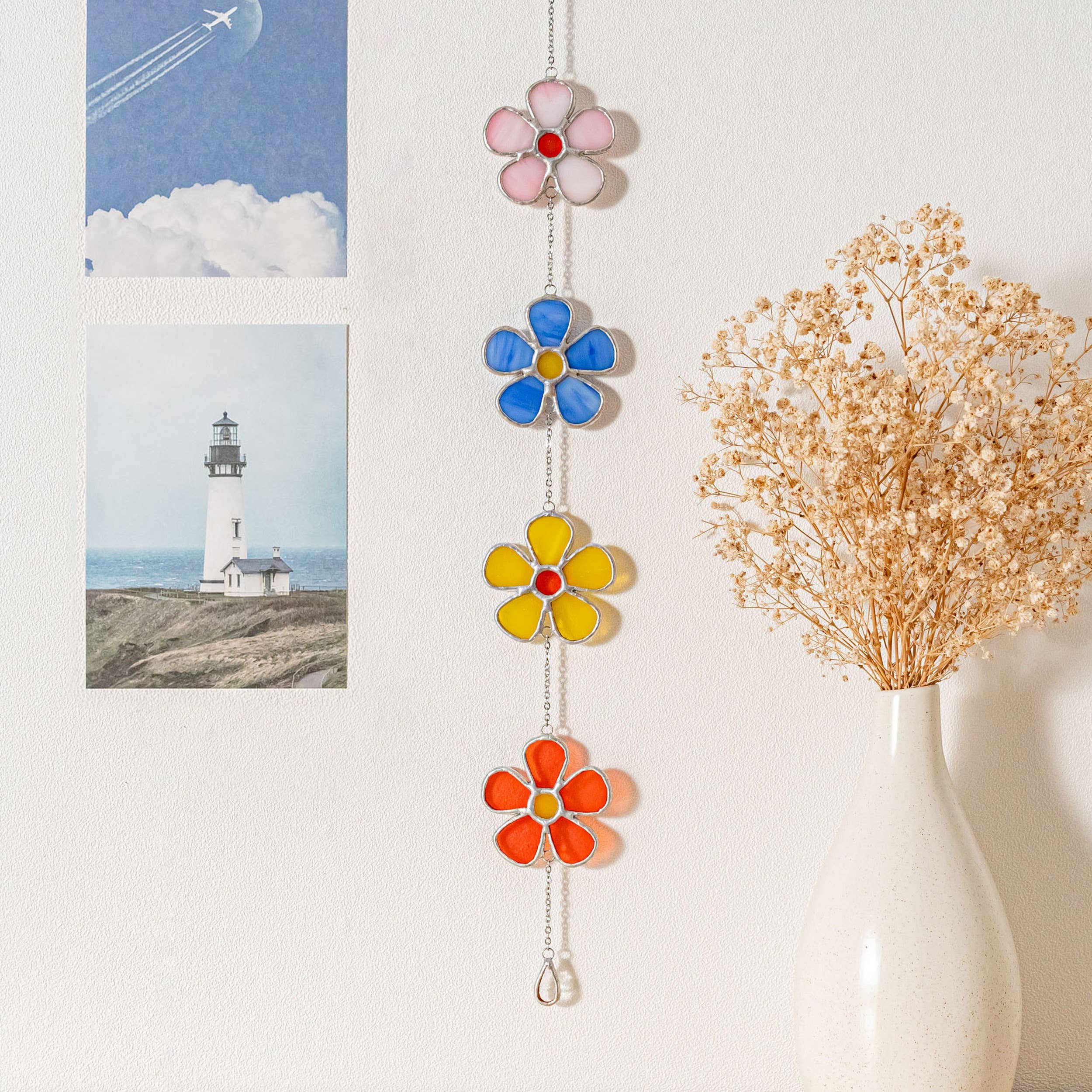 MondoBellissimo - Vendita all'ingrosso Bandierine/Ghirlande - Ghirlanda di Fiori in Vetro Colorato per Decorazione di Finestre F957