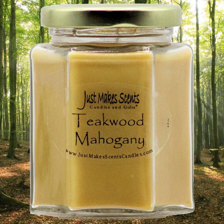 Just Makes Scents Candles and Gifts LLC - Wholesale Jar/Filled Candle - Teakwood Mahogany Scented Candle0