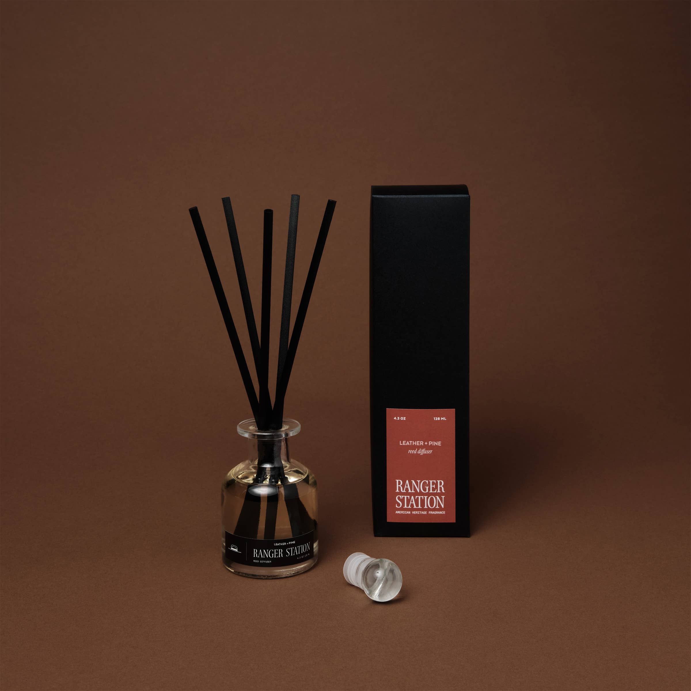 Ranger Station Wholesale - Wholesale Reed Diffuser - LEATHER + PINE REED DIFFUSER1