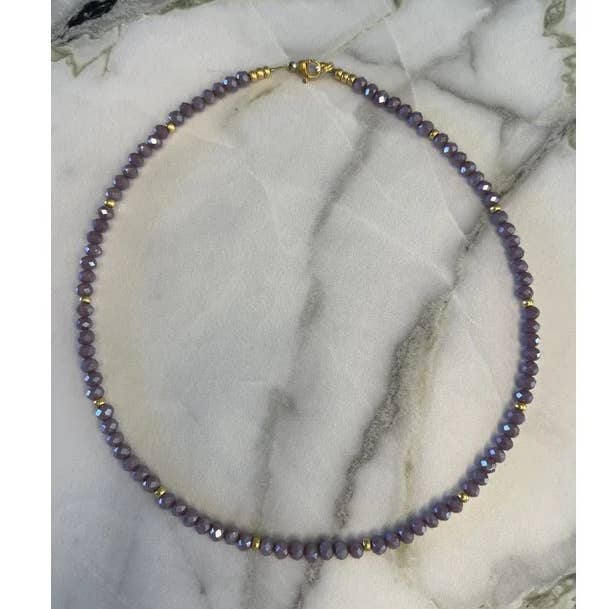 Sparkle Purple faceted necklace for wholesale by BillieLillie Sieraden
