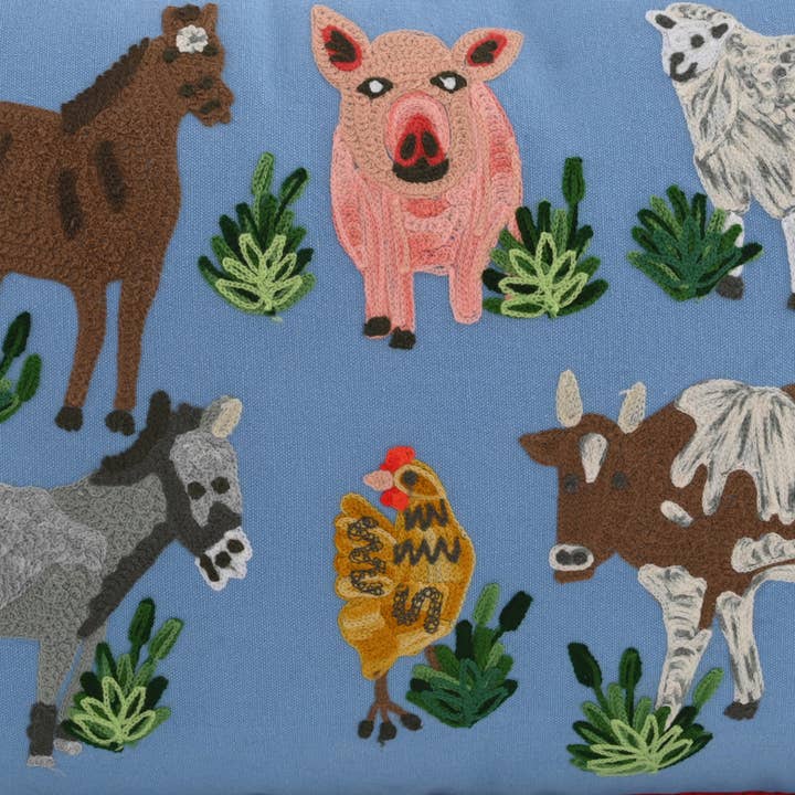 Karma Living - Wholesale Throw/Decorative Pillow - 2ABCC231222_DBRD SET / 2 FARM ANIMAL CUSHION 16x242