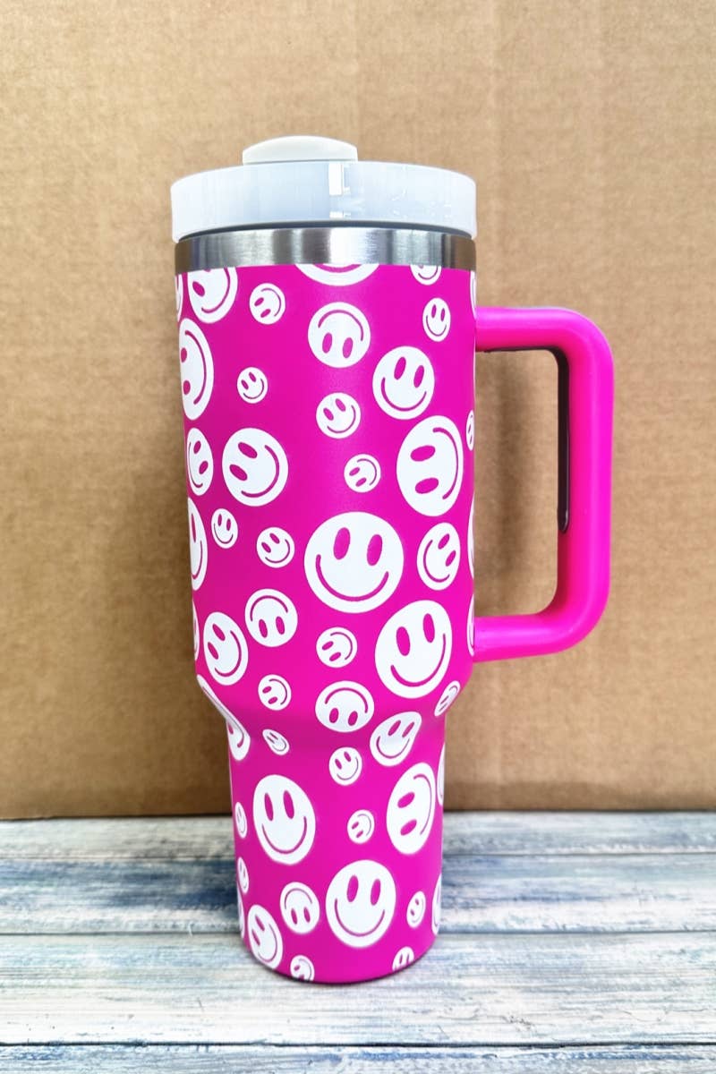DESHENG ENTERPRISE - Wholesale Insulated mug/tumbler - SMILEY FACE STAINLESS STEEL TUMBLERS CUP 40oz  1