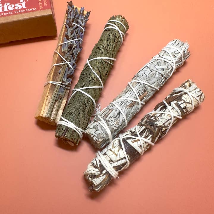 The 12th Moon - Wholesale Sage Bundle - CLEANSE and MANIFEST KIT - Bundle - 4 Pack - Sage Smudge2