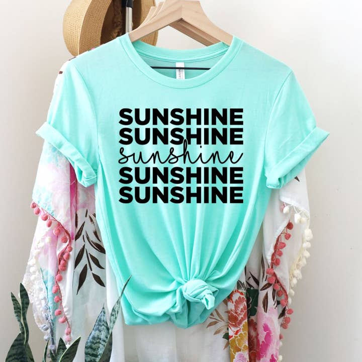 Sunshine on Repeat Mint Tee for wholesale by Simply Tees