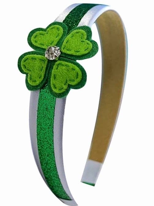 Felt Heart Shamrock St. Patrick's Day Arch Headband for wholesale by Funny Girl Designs