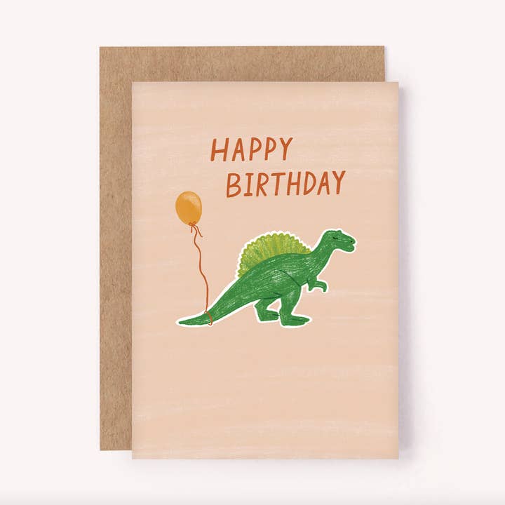 Dinosaur Happy Birthday Card - Cute Children's Greeting Card and other Purchase Wholesale dinosaur card. Free Returns & Net 60 Terms on Faire trending on Faire.