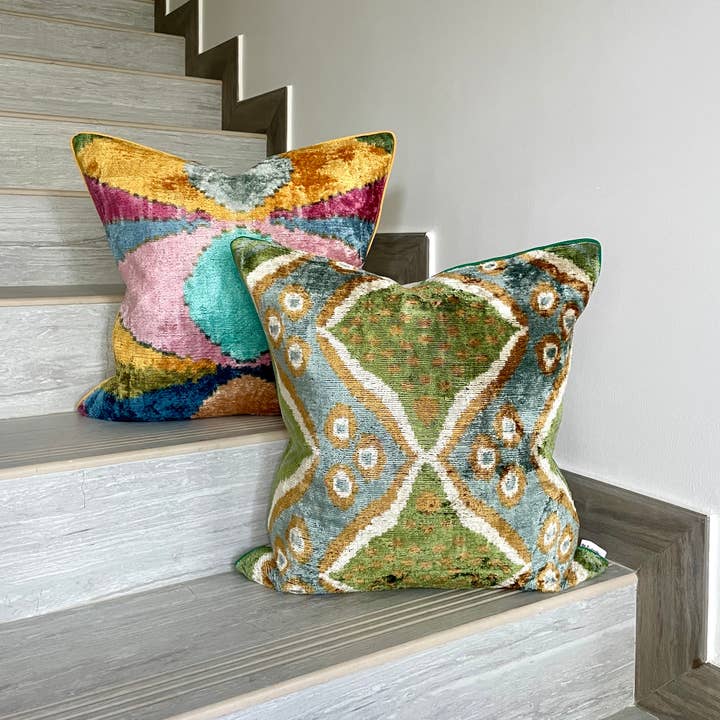 Mila∞Miro by Emelie - Wholesale Throw/Decorative Pillow - Velvet Ikat Cushion Roots | Velvet Ikat Pillow Cover4