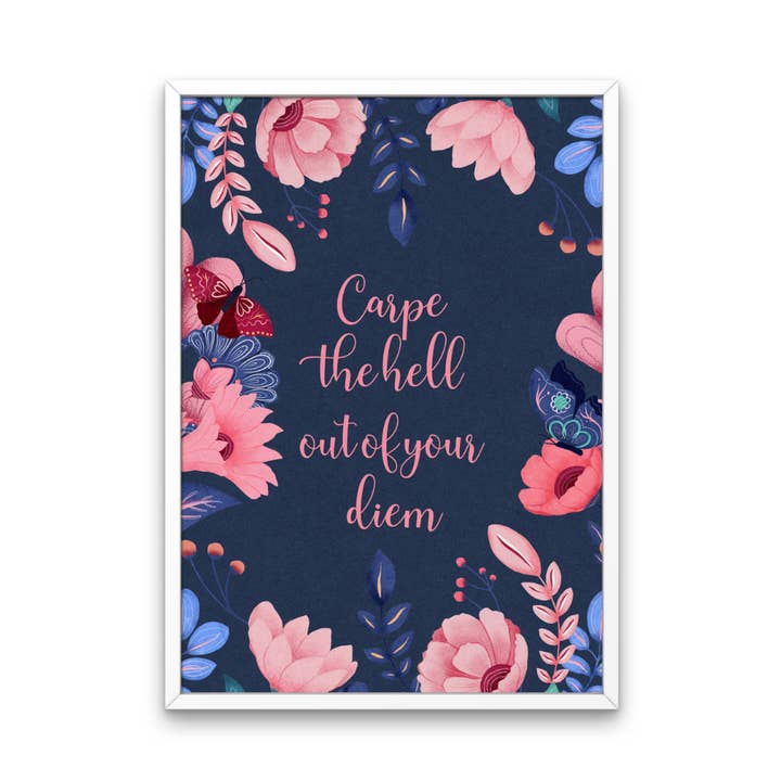 Carpe Diem Blommig Citat Tryck för wholesale av Fairy Bread Designs