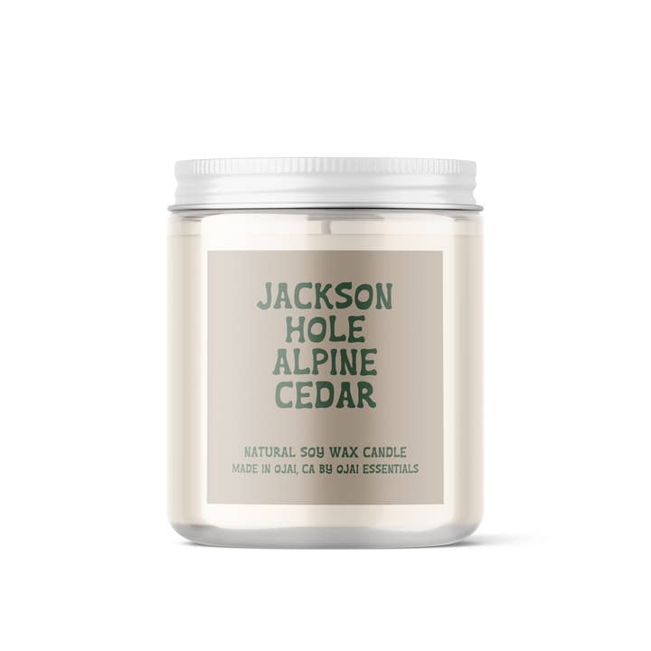 Ojai Essentials - Wholesale Jar/Filled Candle - Jackson Hole Alpine Cedar Soy Candle | 4 oz & 8 oz