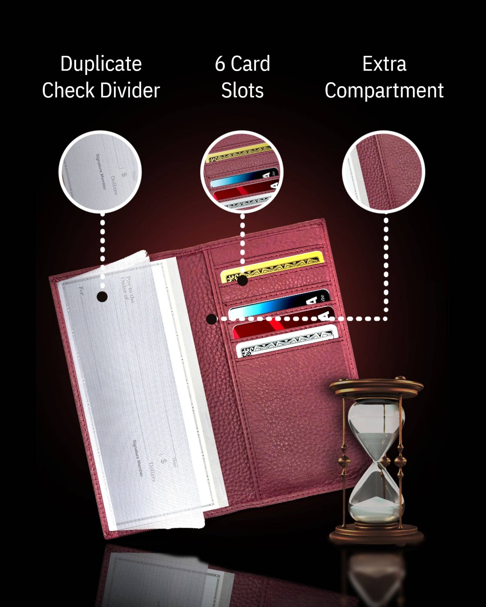 Access Denied Accessories - Wholesale Wallet - Unisex - Genuine Leather Checkbook Cover For Women &Men RFID Blocking10