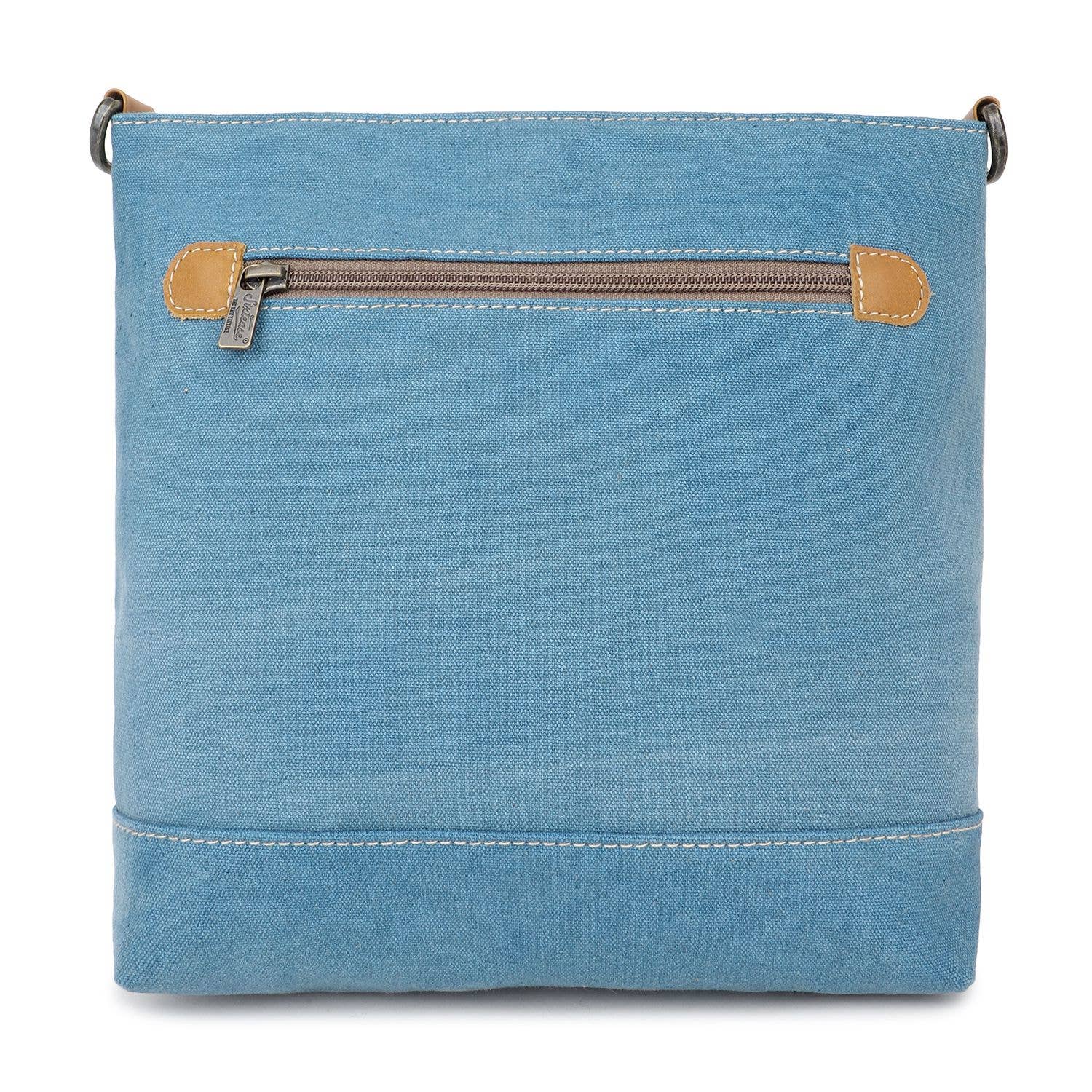 Sixtease Bags USA - Wholesale Crossbody Bag - Women's - Canvas  Leather Women's Crossbody Bag - Air Force Blue/Pearl3