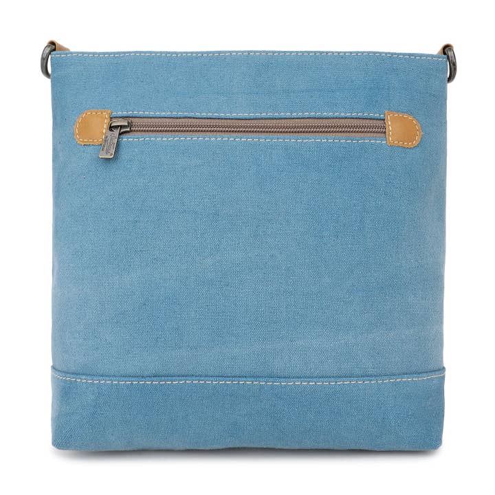 Sixtease Bags USA - Wholesale Crossbody Bag - Women's - Canvas Leather Women's Crossbody Bag - Air Force Blue/Pearl3