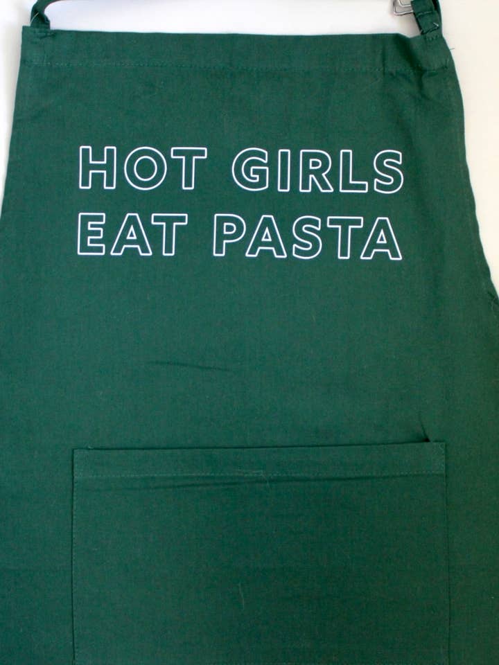 Hot Girls Eat Pasta Apron - foodie gift body positivity for wholesale by Overseasoned
